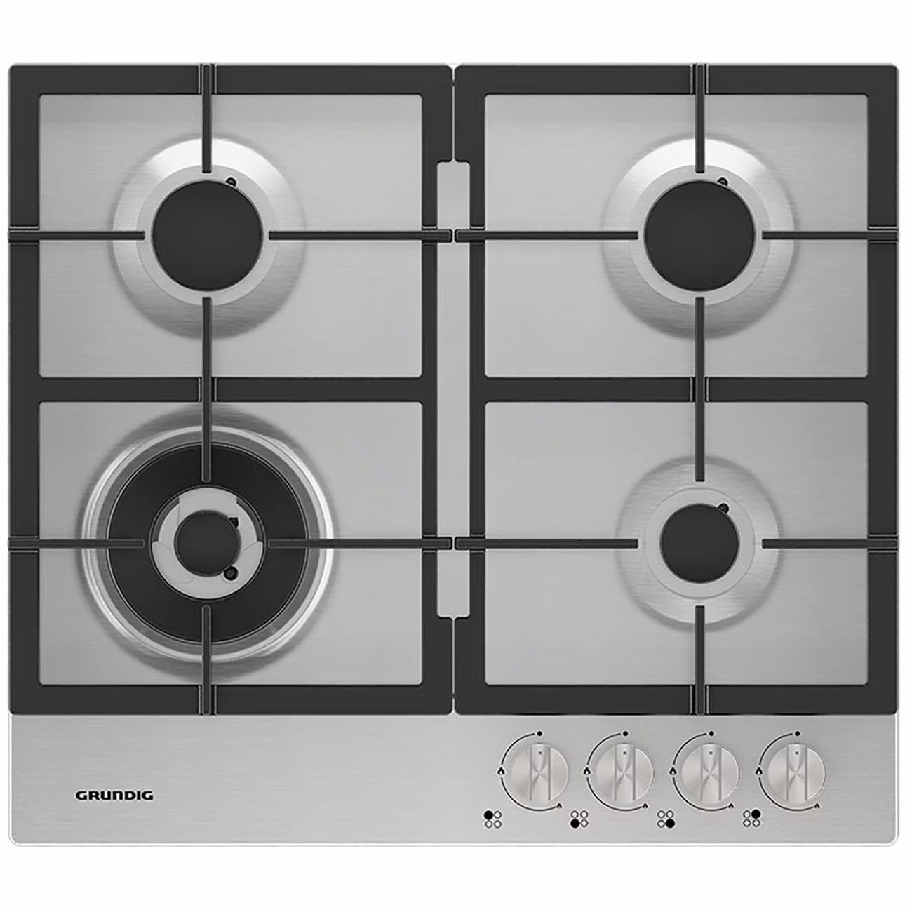 Встраиваемая газовая панель независимая Grundig GIGA 6234250 X нержавеющая сталь
