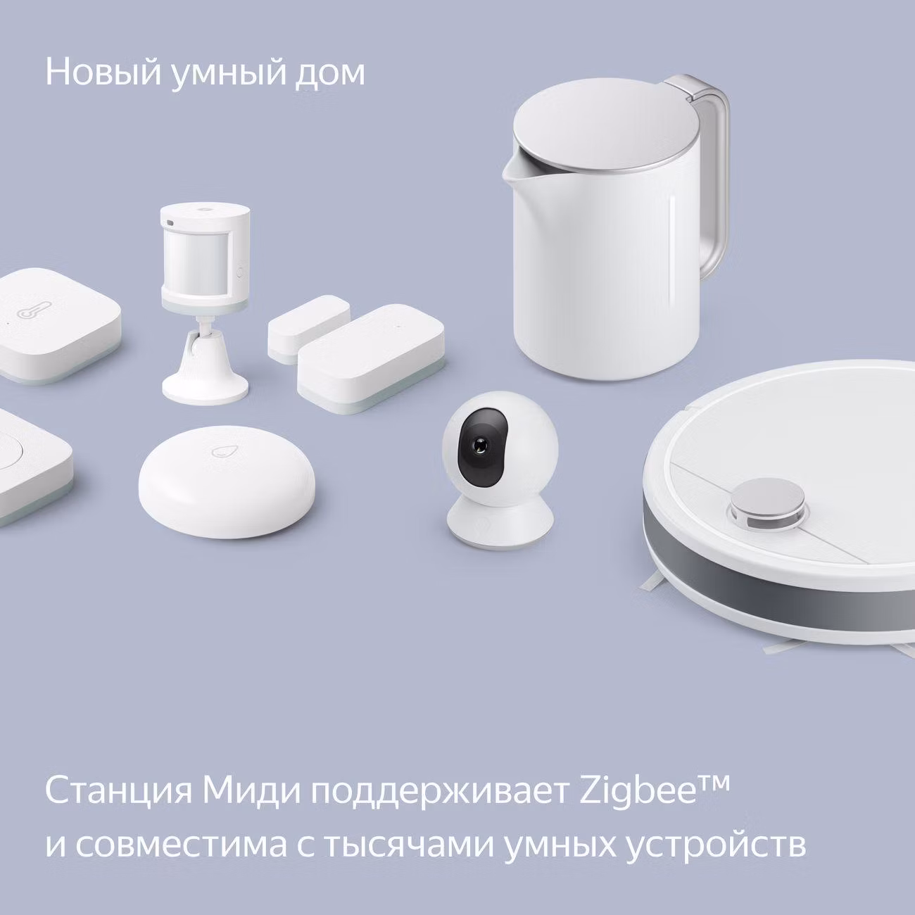 Умная колонка Яндекс Станция Миди с Алисой, с Zigbee™, 24Вт, малиновый